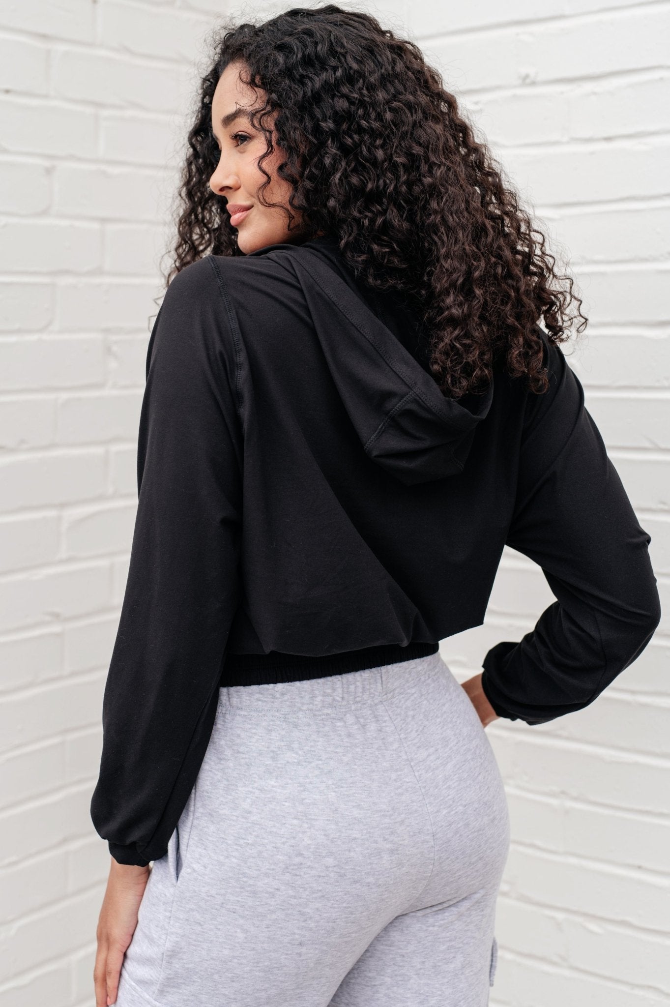 Morning Run Half Zip Hoodie in Black - Driftwood Boutique