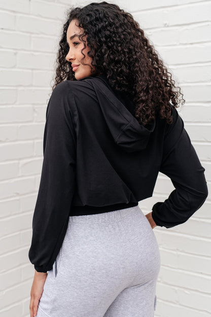 Morning Run Half Zip Hoodie in Black - Driftwood Boutique