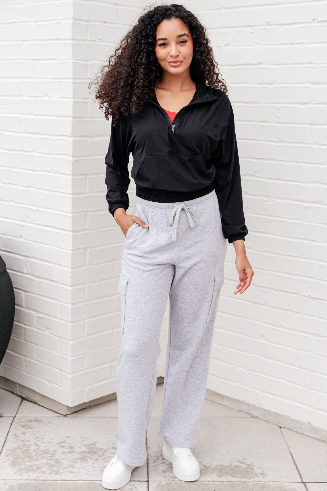 Morning Run Half Zip Hoodie in Black - Driftwood Boutique