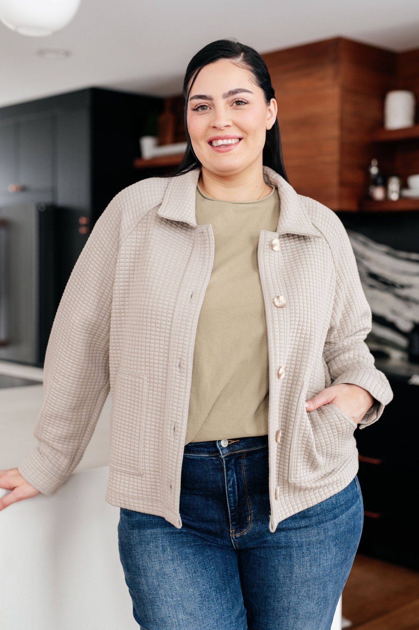 My Best Offer Quilted Texture Shacket - Driftwood Boutique