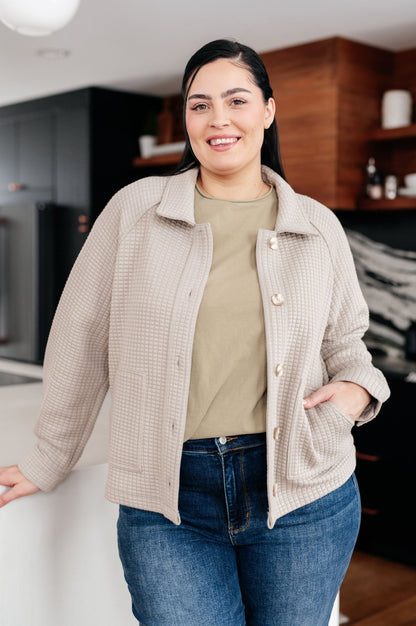 My Best Offer Quilted Texture Shacket - Driftwood Boutique