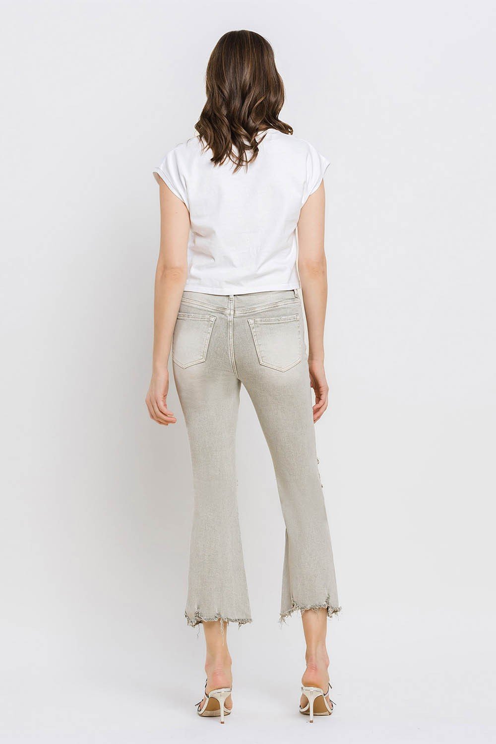 Mya Raw Hem Cropped Flare Jeans - Driftwood Boutique