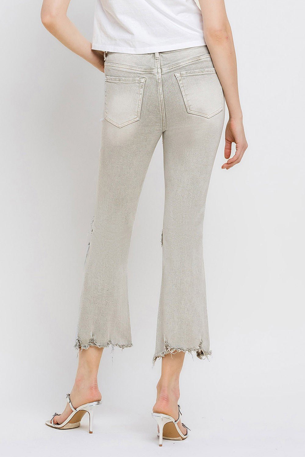 Mya Raw Hem Cropped Flare Jeans - Driftwood Boutique