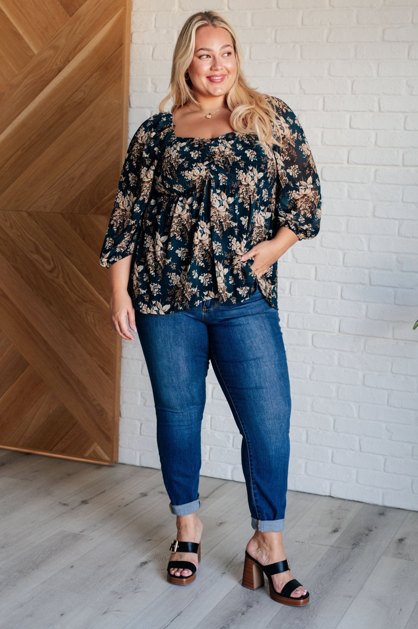 New Beginnings Square Neck Blouse - Driftwood Boutique