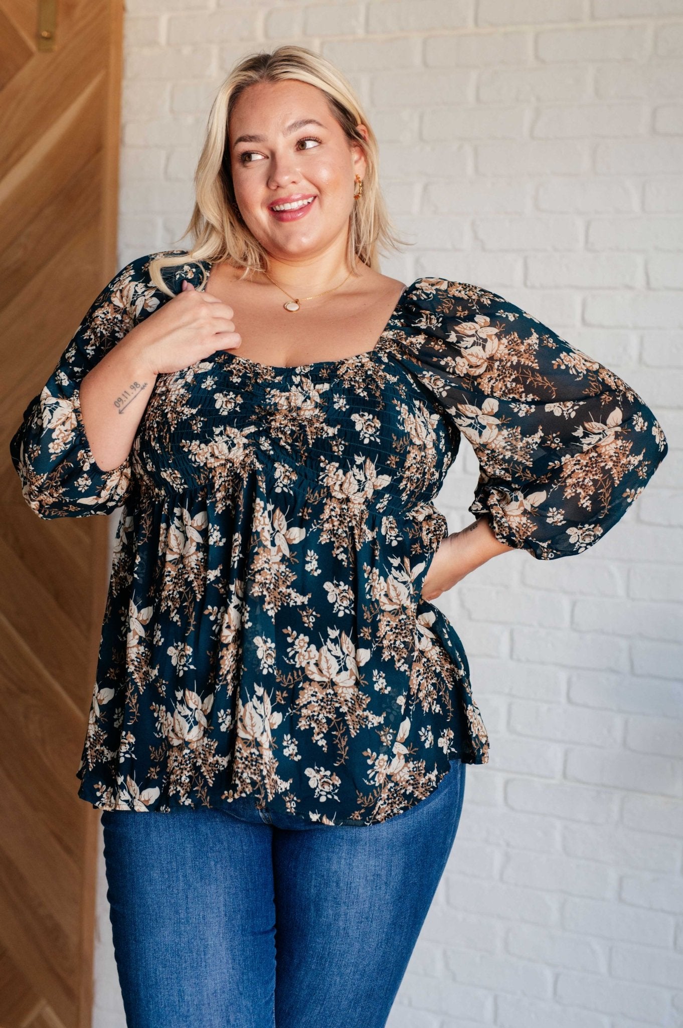 New Beginnings Square Neck Blouse - Driftwood Boutique