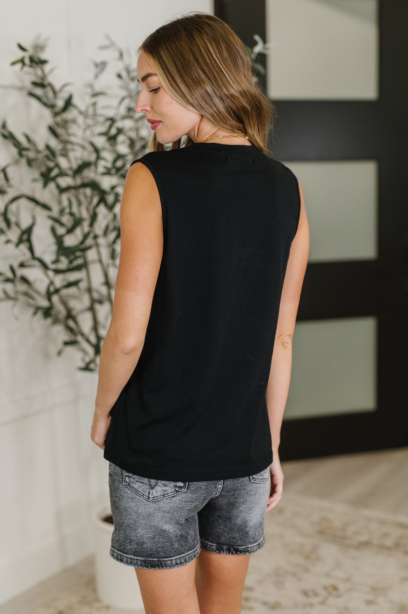 New Normal Pleat Detail Sleeveless Top in Black - Driftwood Boutique