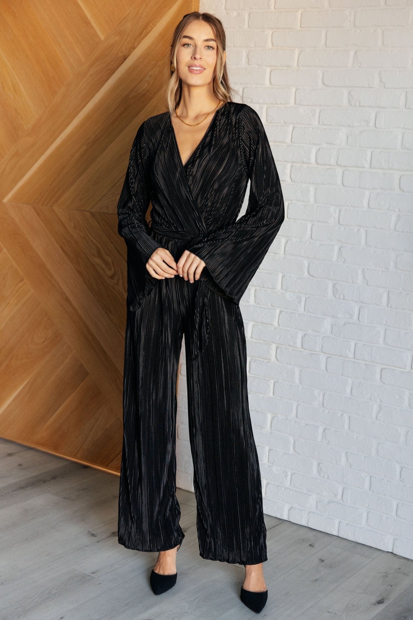 Night Out Plisse Jumpsuit - Driftwood Boutique