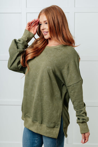 No Plain Jane Oversized Sweatshirt in Green - Driftwood Boutique
