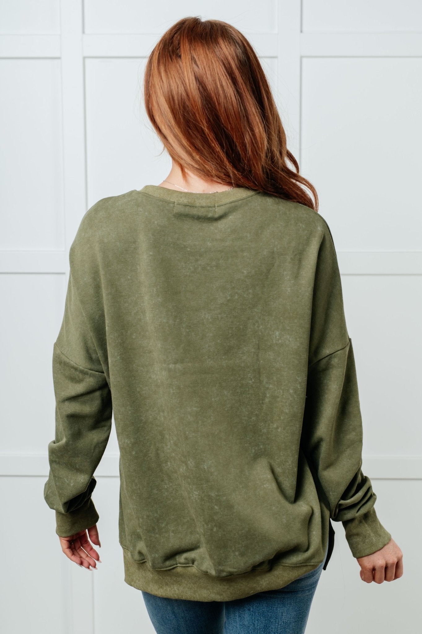 No Plain Jane Oversized Sweatshirt in Green - Driftwood Boutique