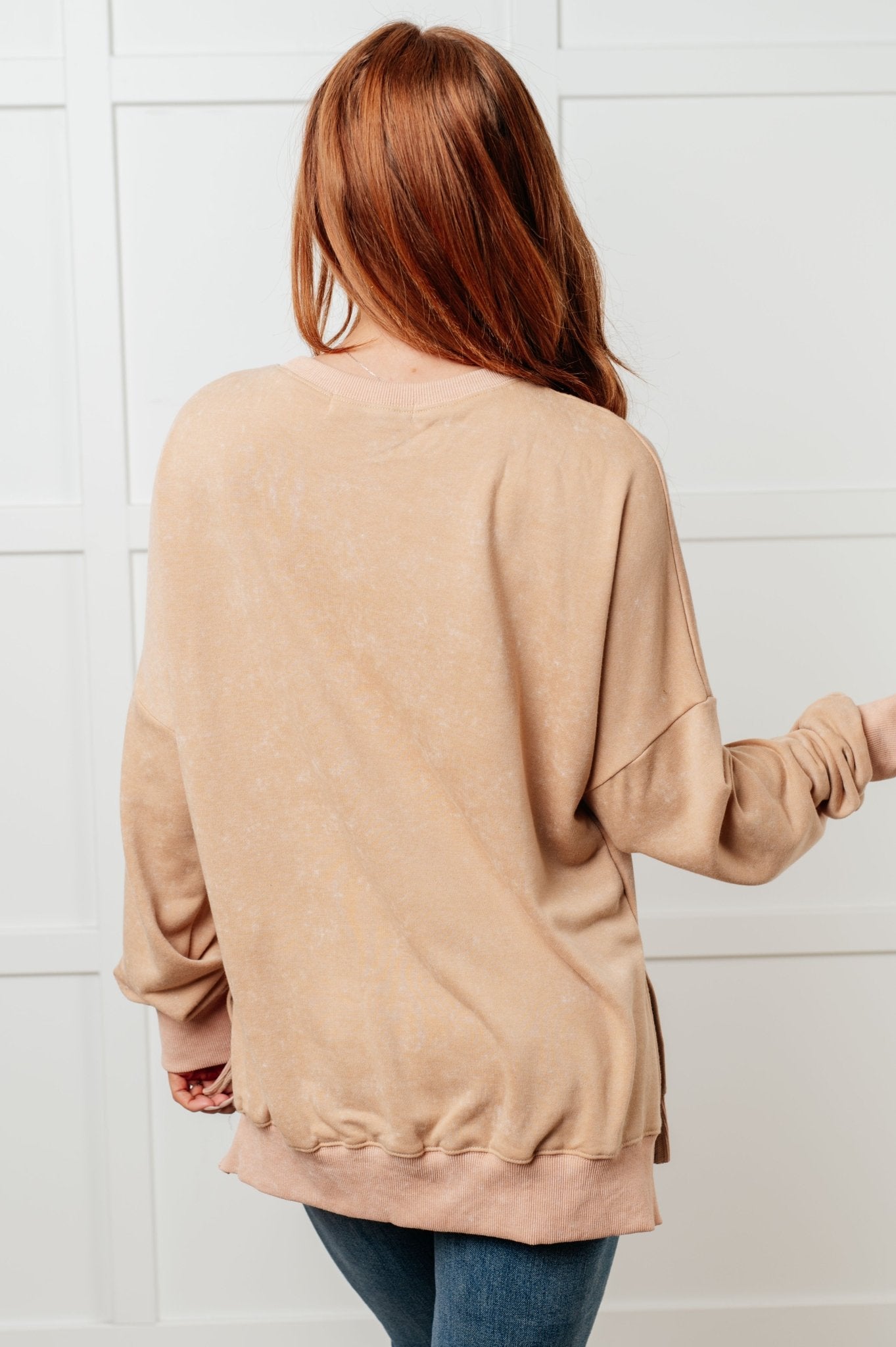 No Plain Jane Oversized Sweatshirt in Khaki - Driftwood Boutique