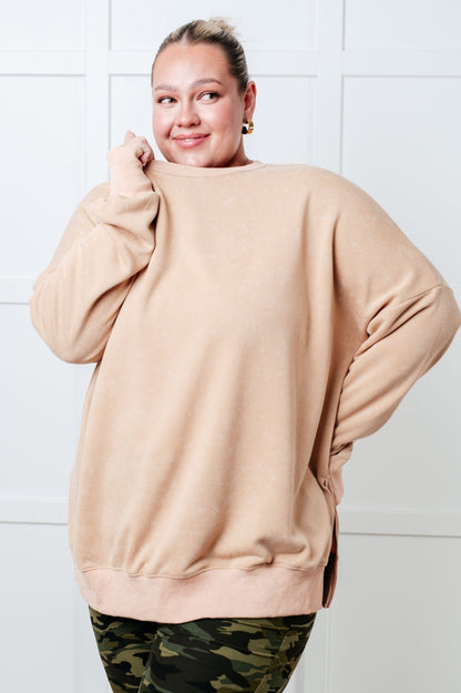 No Plain Jane Oversized Sweatshirt in Khaki - Driftwood Boutique