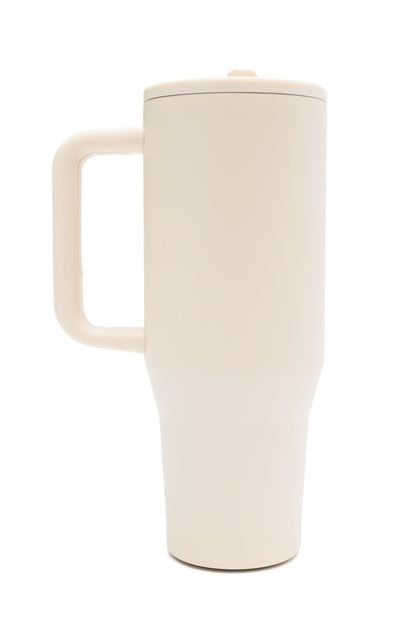 No Spill 40oz Tumbler in Off White - Driftwood Boutique