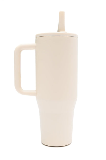 No Spill 40oz Tumbler in Off White - Driftwood Boutique