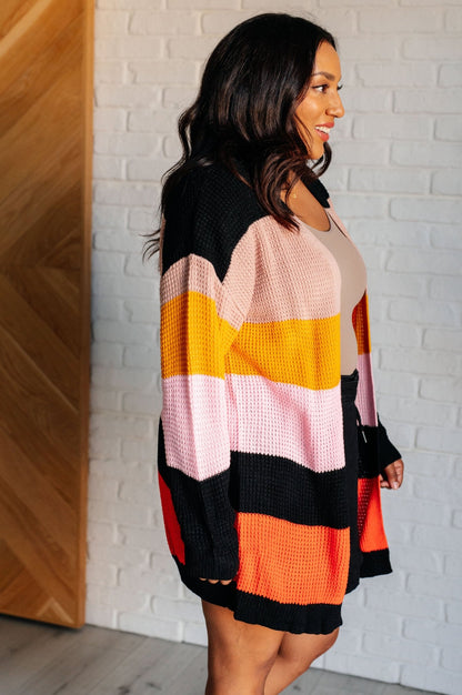 Not Quite Sure Striped Open Front Cardigan - Driftwood Boutique