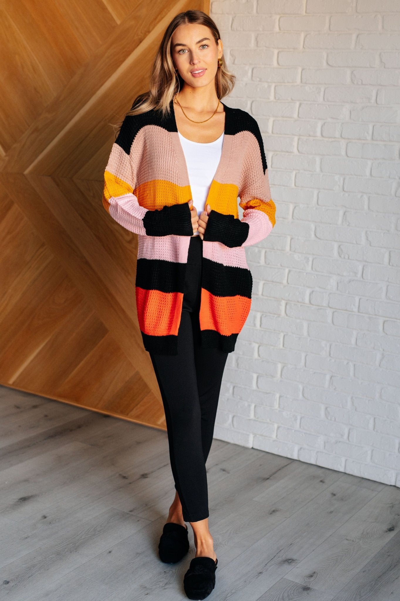 Not Quite Sure Striped Open Front Cardigan - Driftwood Boutique