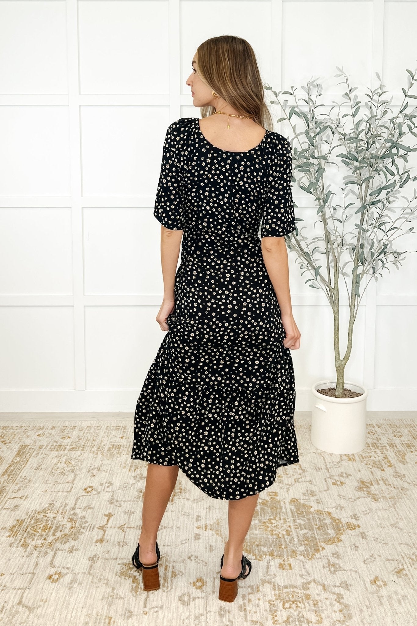 Olive Dress Daisy Blossoms - Driftwood Boutique