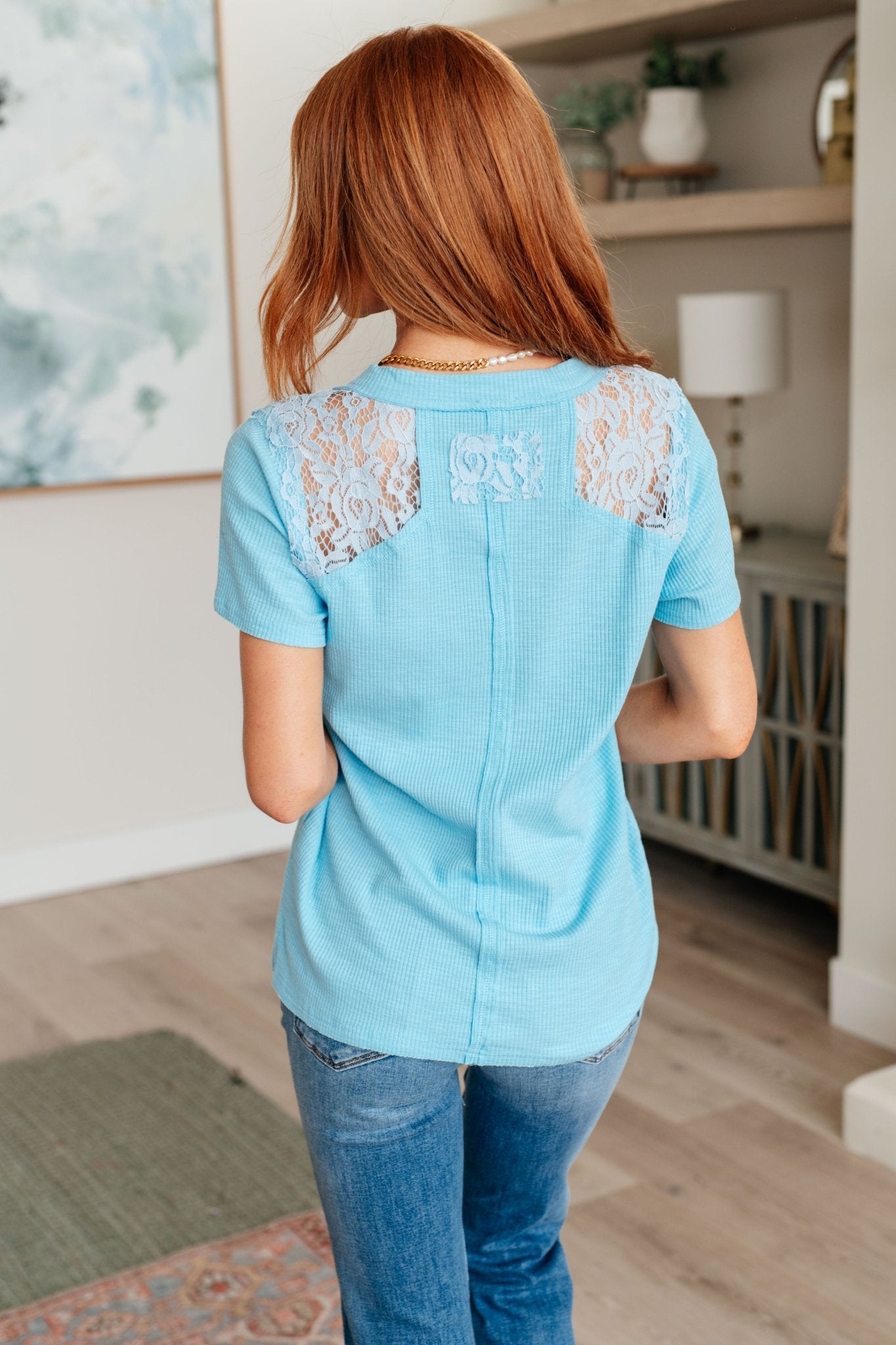 Only Happy When it Rains Lace Detail Top - Driftwood Boutique