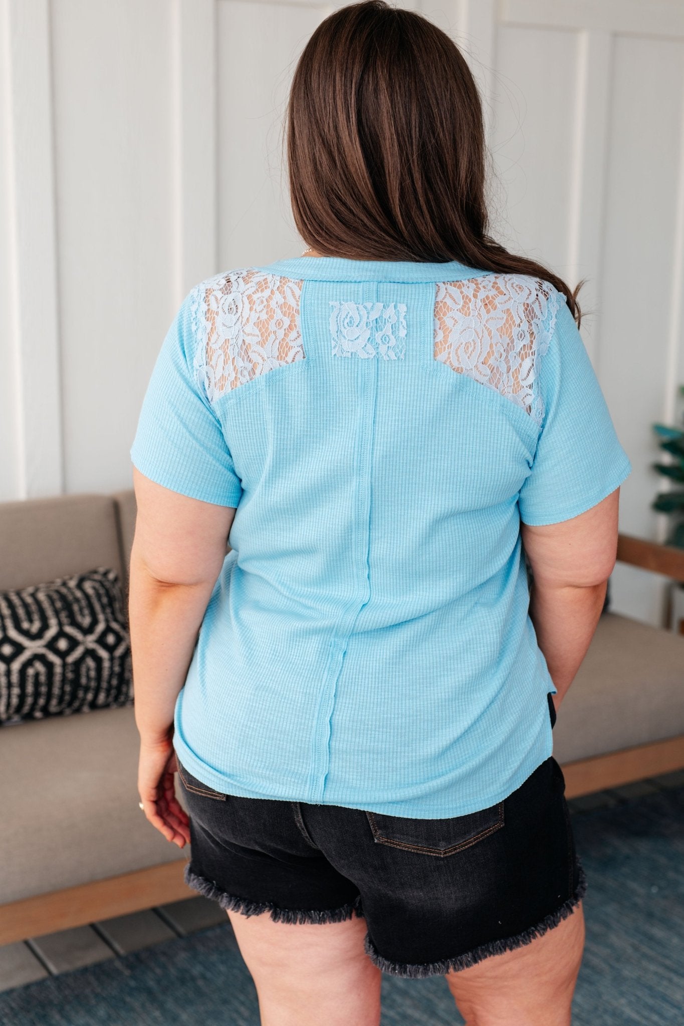 Only Happy When it Rains Lace Detail Top - Driftwood Boutique