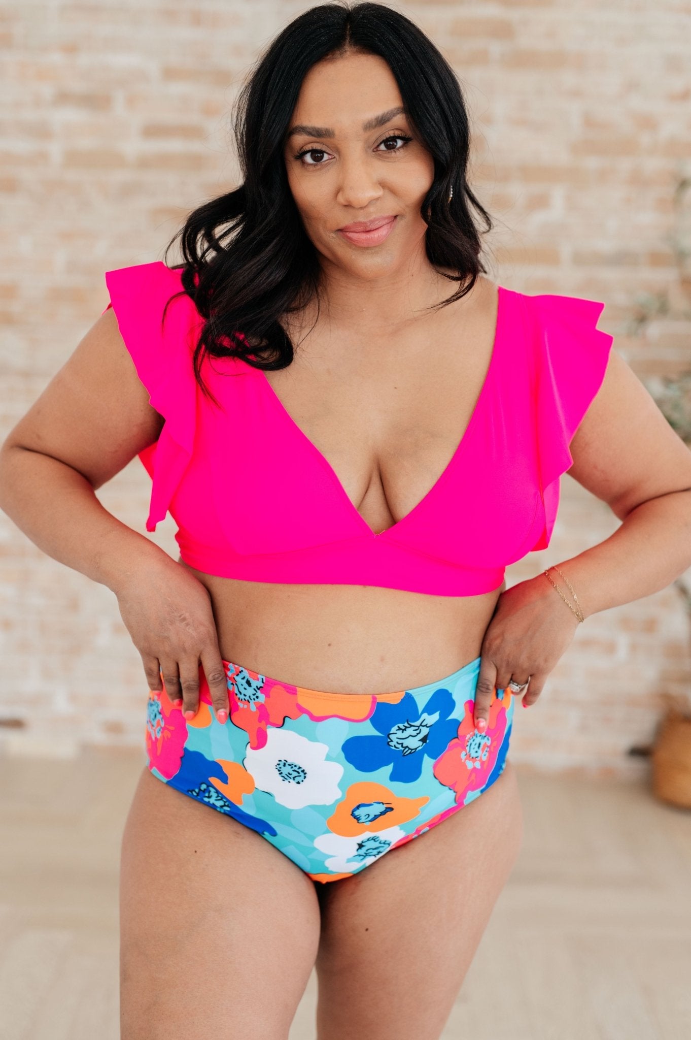 Panama Floral Print High Waisted Swim Bottoms - Driftwood Boutique