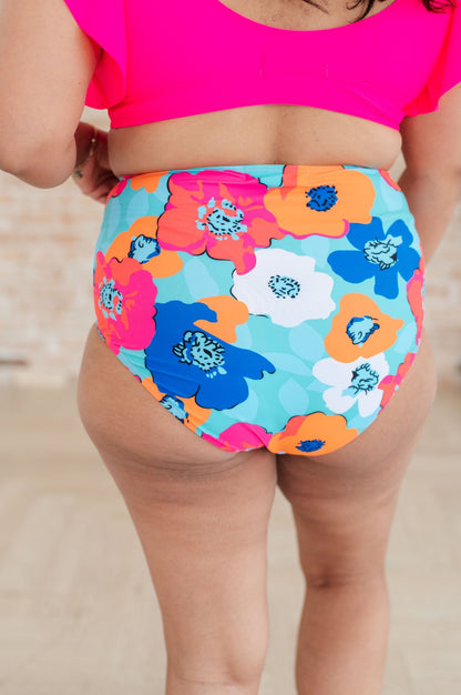 Panama Floral Print High Waisted Swim Bottoms - Driftwood Boutique
