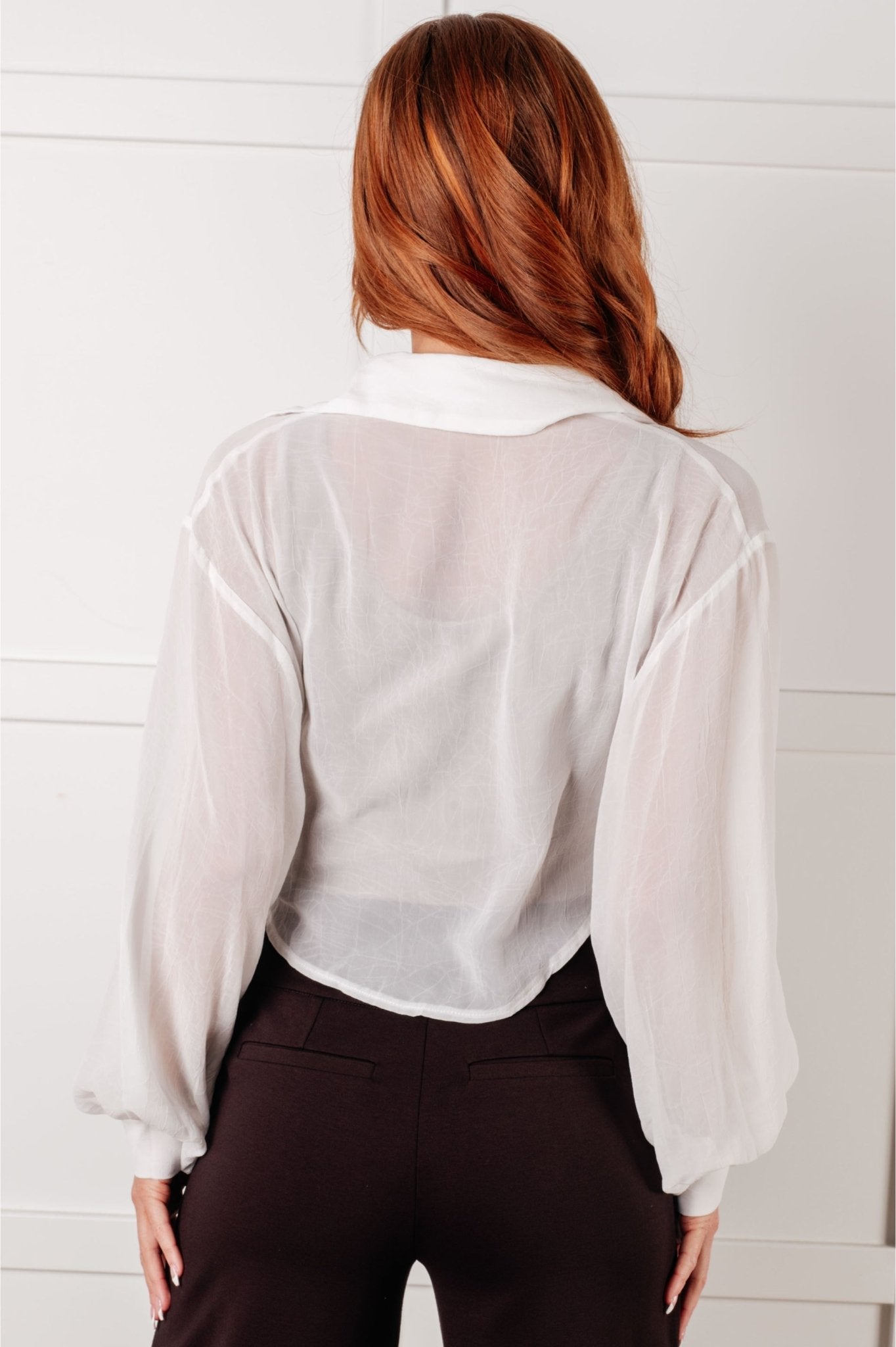 Pause and Reflect Tie Front Button Up Shirt - Driftwood Boutique