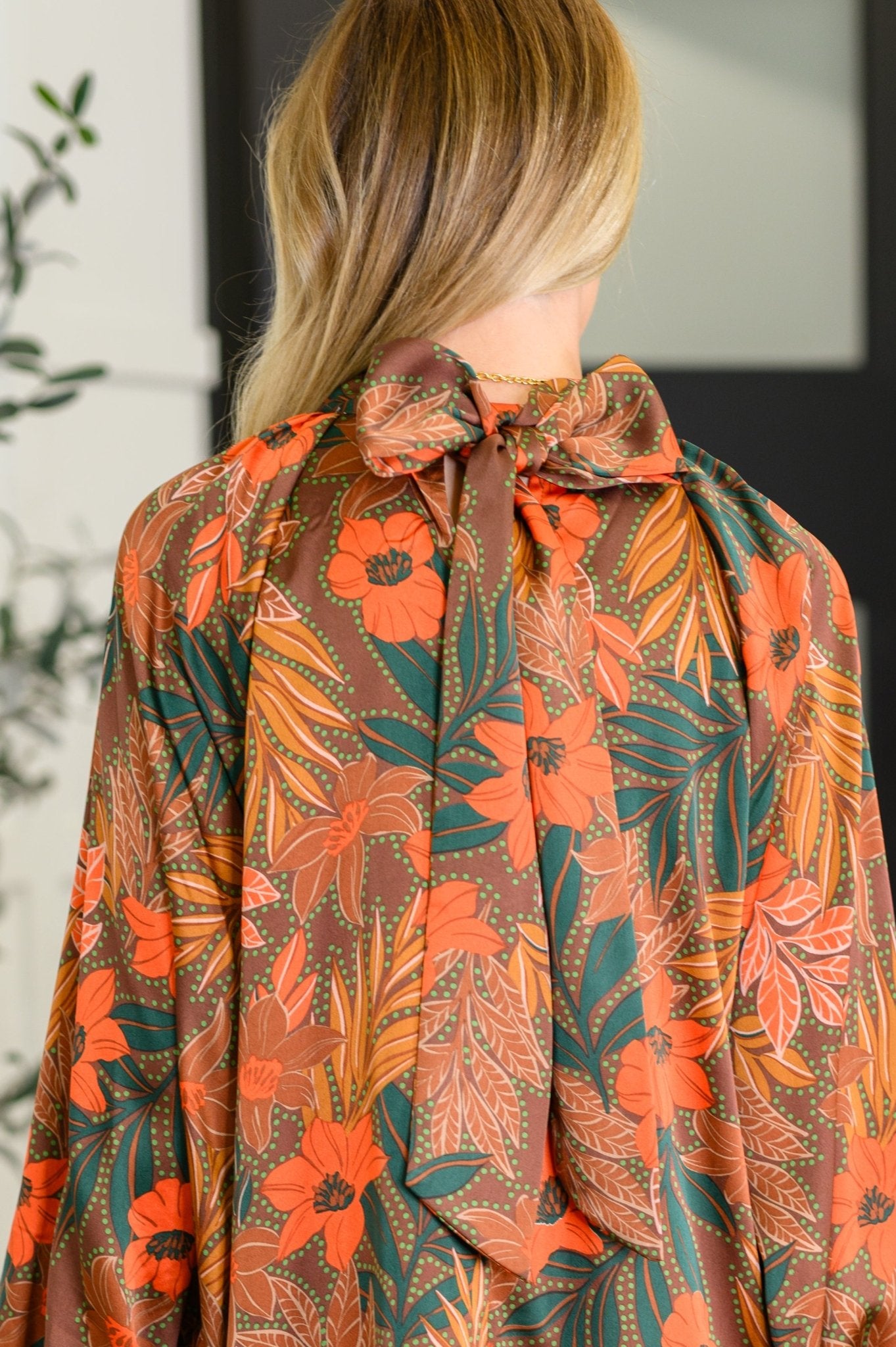 Petals After Dark Balloon Sleeve Dress - Driftwood Boutique