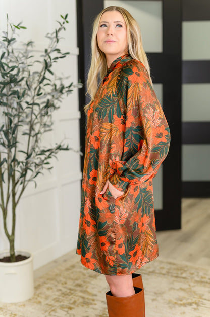 Petals After Dark Balloon Sleeve Dress - Driftwood Boutique