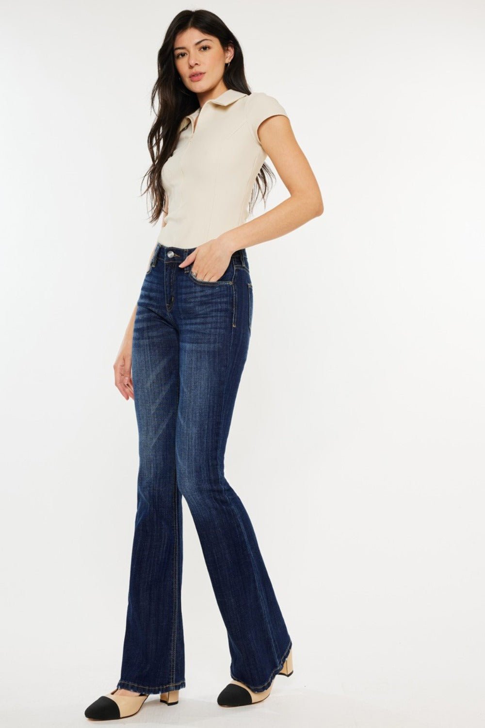 Phoenix Mid Rise Classic Slim Flare Jeans - Driftwood Boutique
