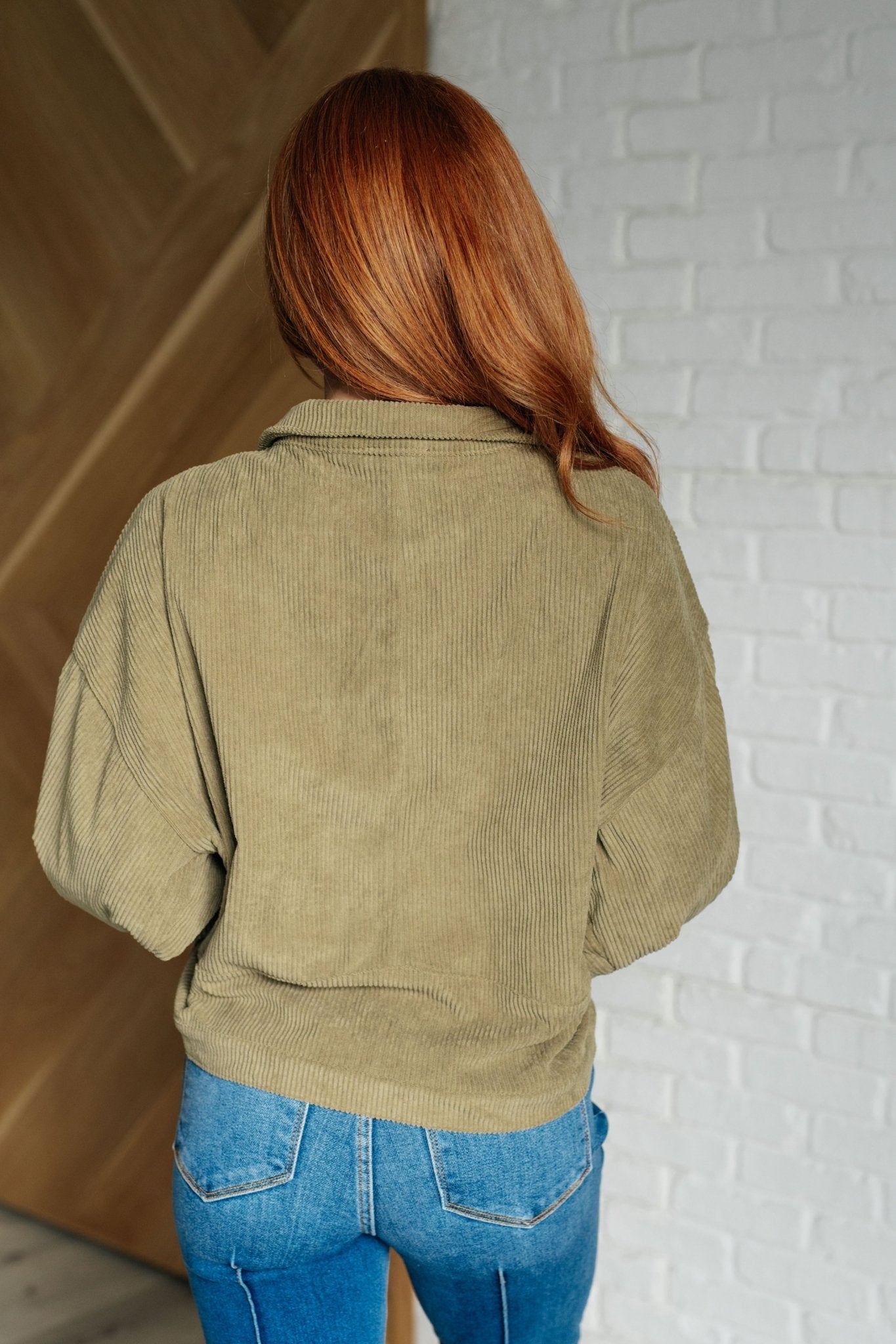 Primrose Corduroy Jacket in Olive - Driftwood Boutique