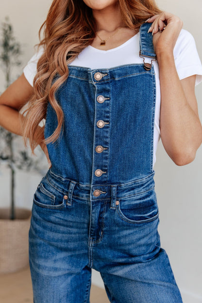 Priscilla High Rise Crop Wide Leg Denim Overalls - Driftwood Boutique
