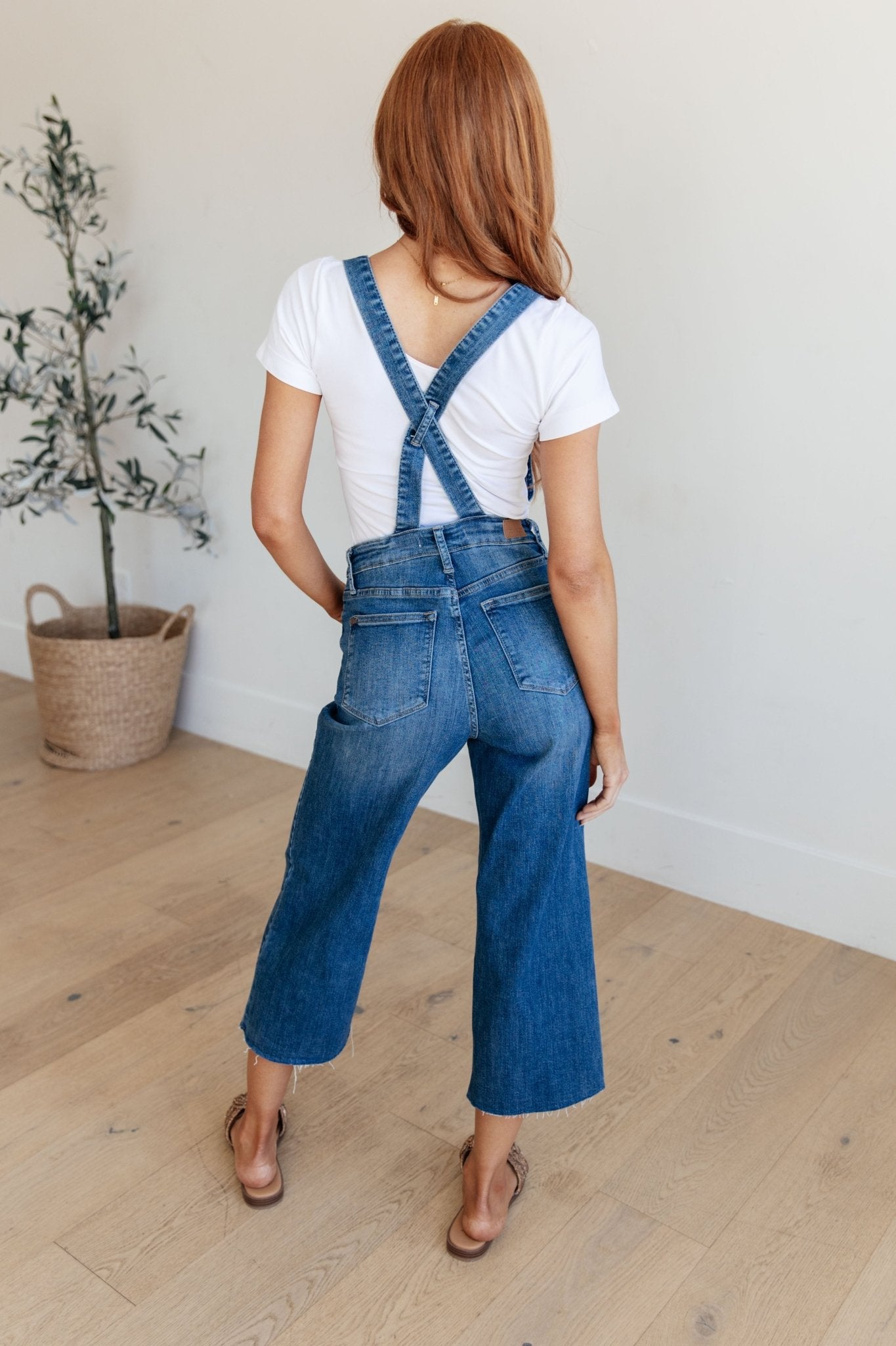 Priscilla High Rise Crop Wide Leg Denim Overalls - Driftwood Boutique