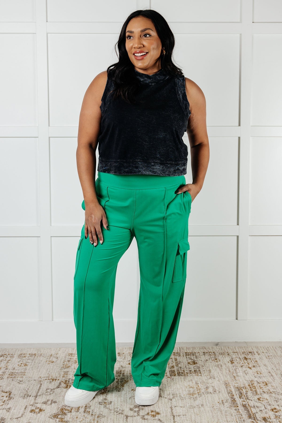 Race to Relax Cargo Pants in Emerald Green - Driftwood Boutique