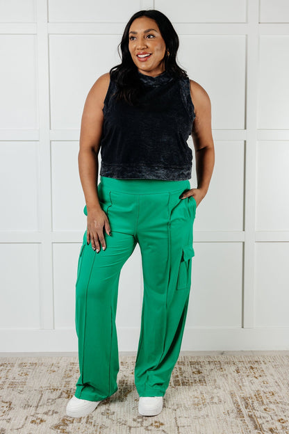 Race to Relax Cargo Pants in Emerald Green - Driftwood Boutique