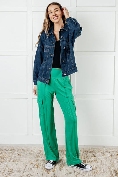 Race to Relax Cargo Pants in Emerald Green - Driftwood Boutique