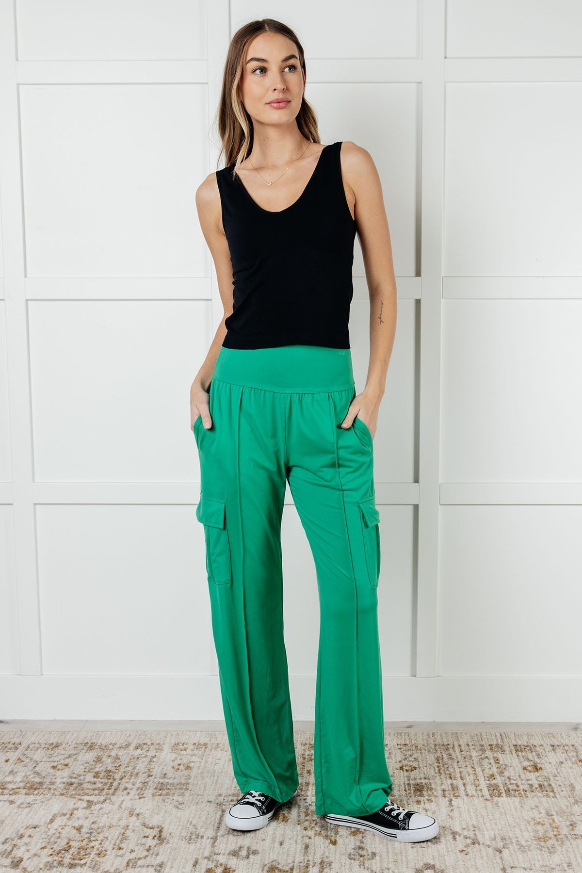 Race to Relax Cargo Pants in Emerald Green - Driftwood Boutique
