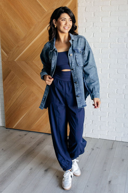 Raising Heart Rate Cut Out Jumpsuit in Navy - Driftwood Boutique