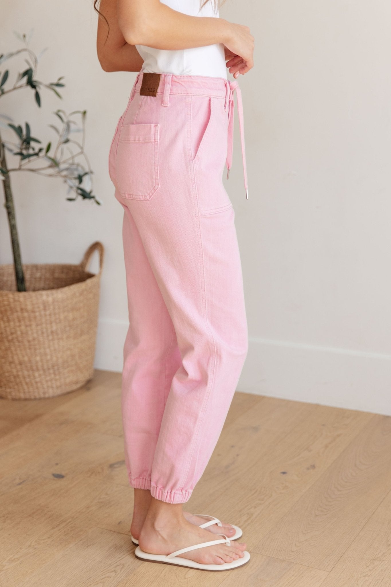 Regina High Rise Garment Dyed Denim Jogger - Driftwood Boutique