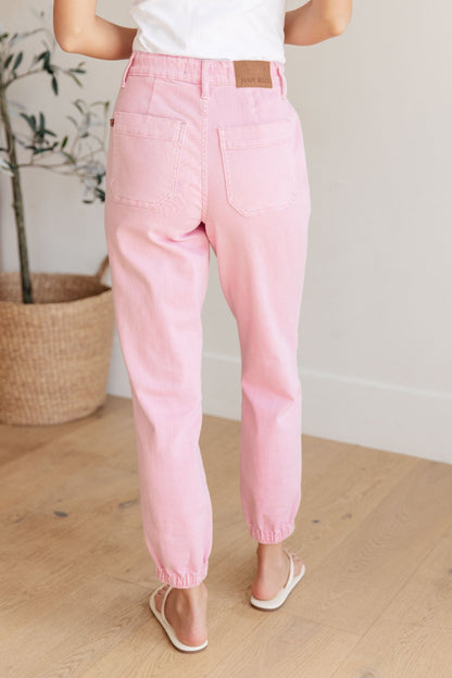 Regina High Rise Garment Dyed Denim Jogger - Driftwood Boutique
