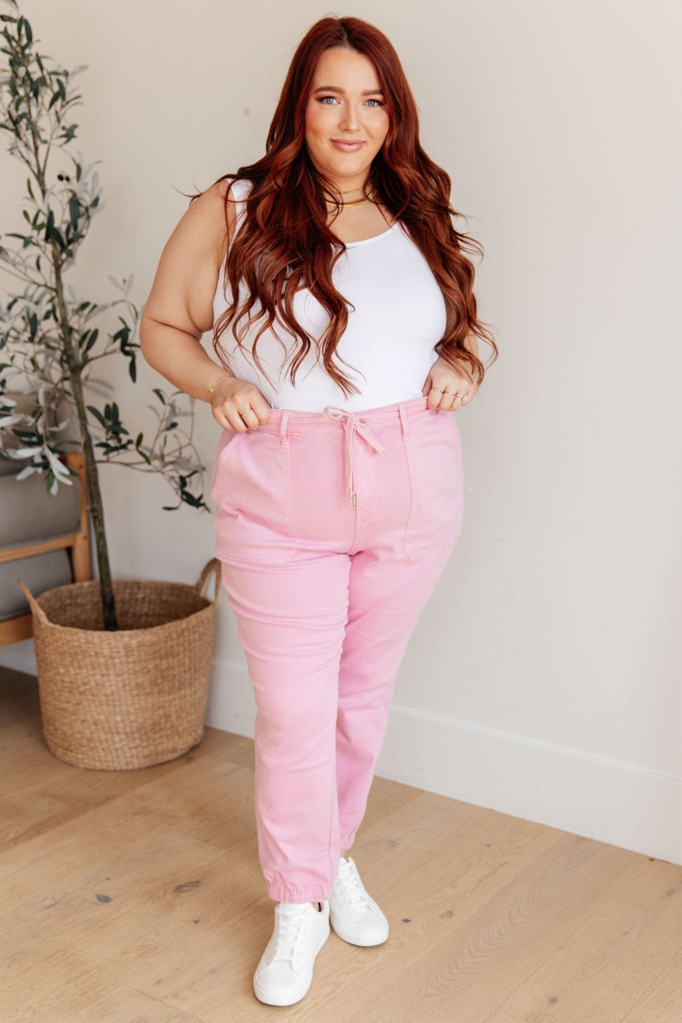Regina High Rise Garment Dyed Denim Jogger - Driftwood Boutique