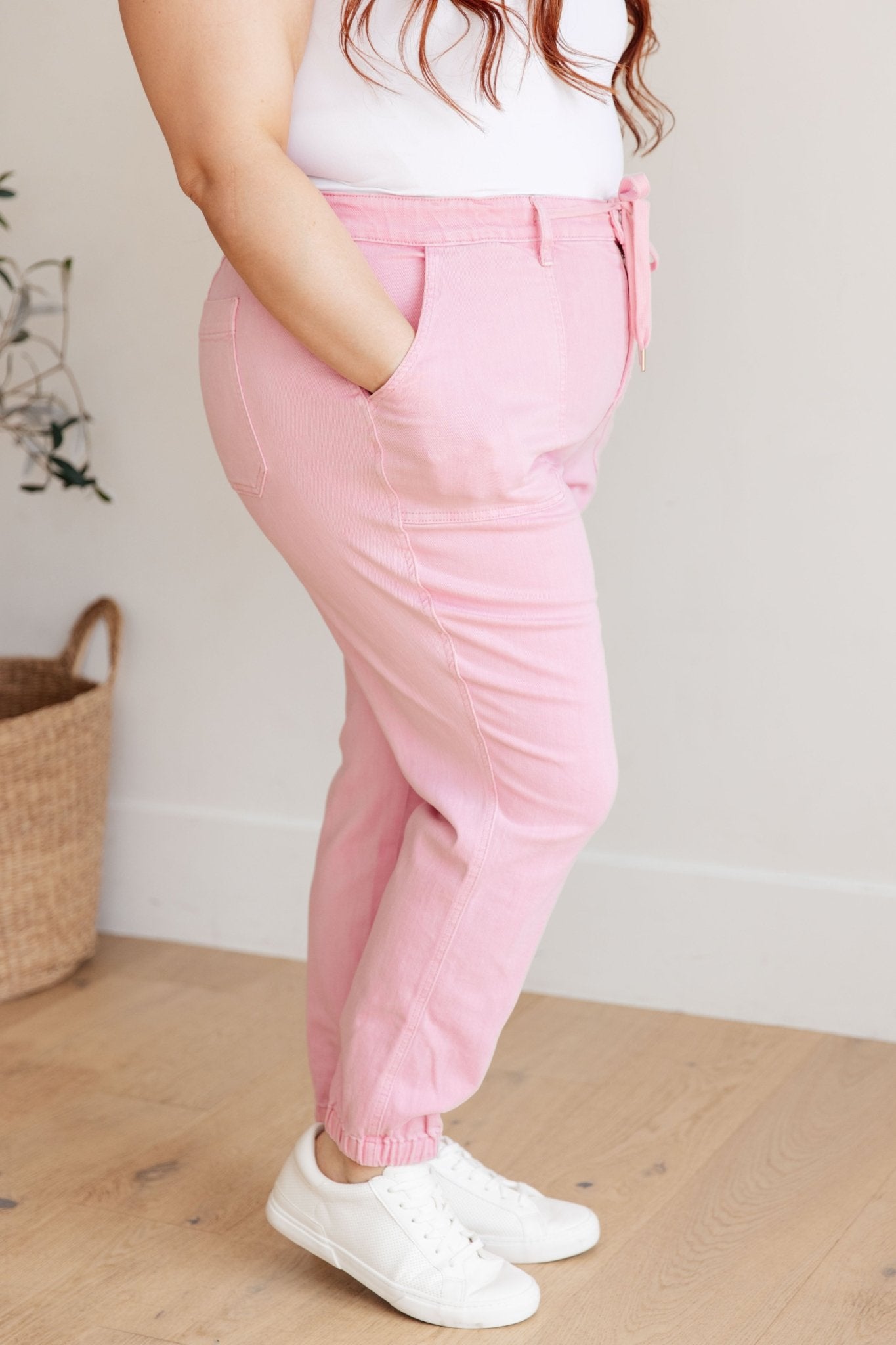 Regina High Rise Garment Dyed Denim Jogger - Driftwood Boutique