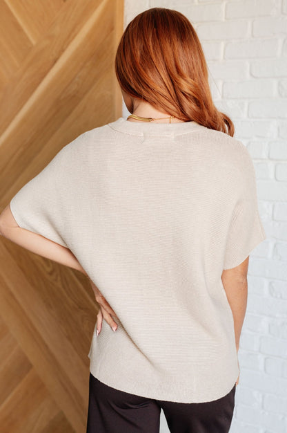 Relaxing Away Dolman Sleeve Knit Top in Taupe - Driftwood Boutique
