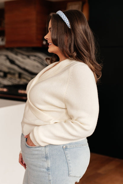 Requisite Request Surplice Crop Sweater - Driftwood Boutique