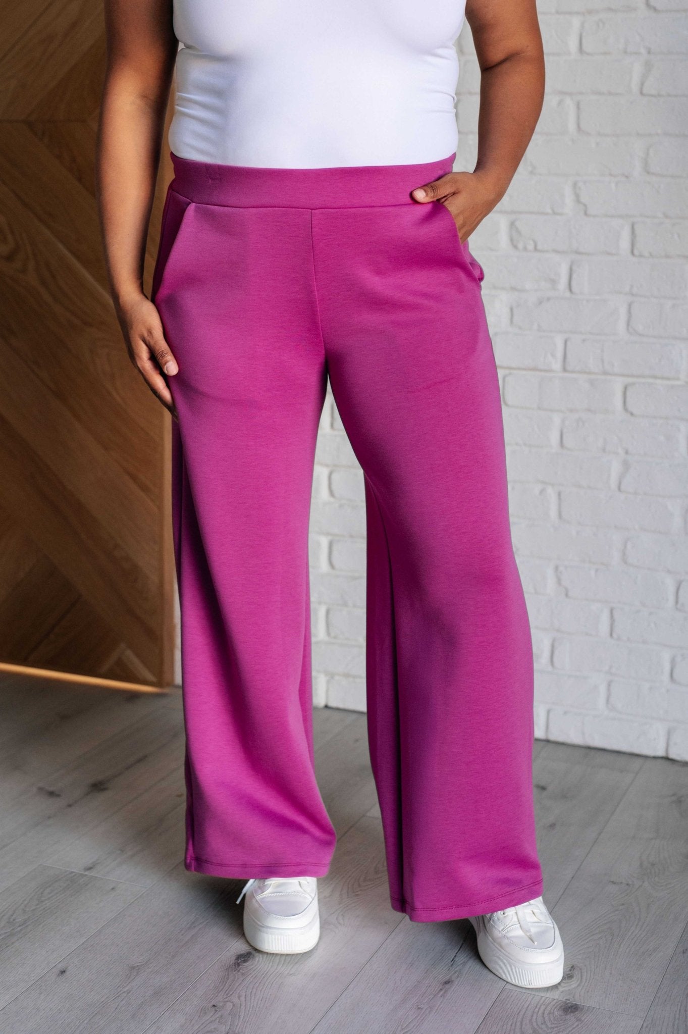 Resort Travel Wide Leg Crop Pant in Magenta - Driftwood Boutique