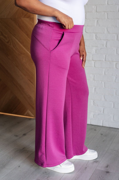 Resort Travel Wide Leg Crop Pant in Magenta - Driftwood Boutique