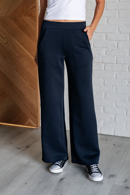 Resort Travel Wide Leg Crop Pant in Navy - Driftwood Boutique