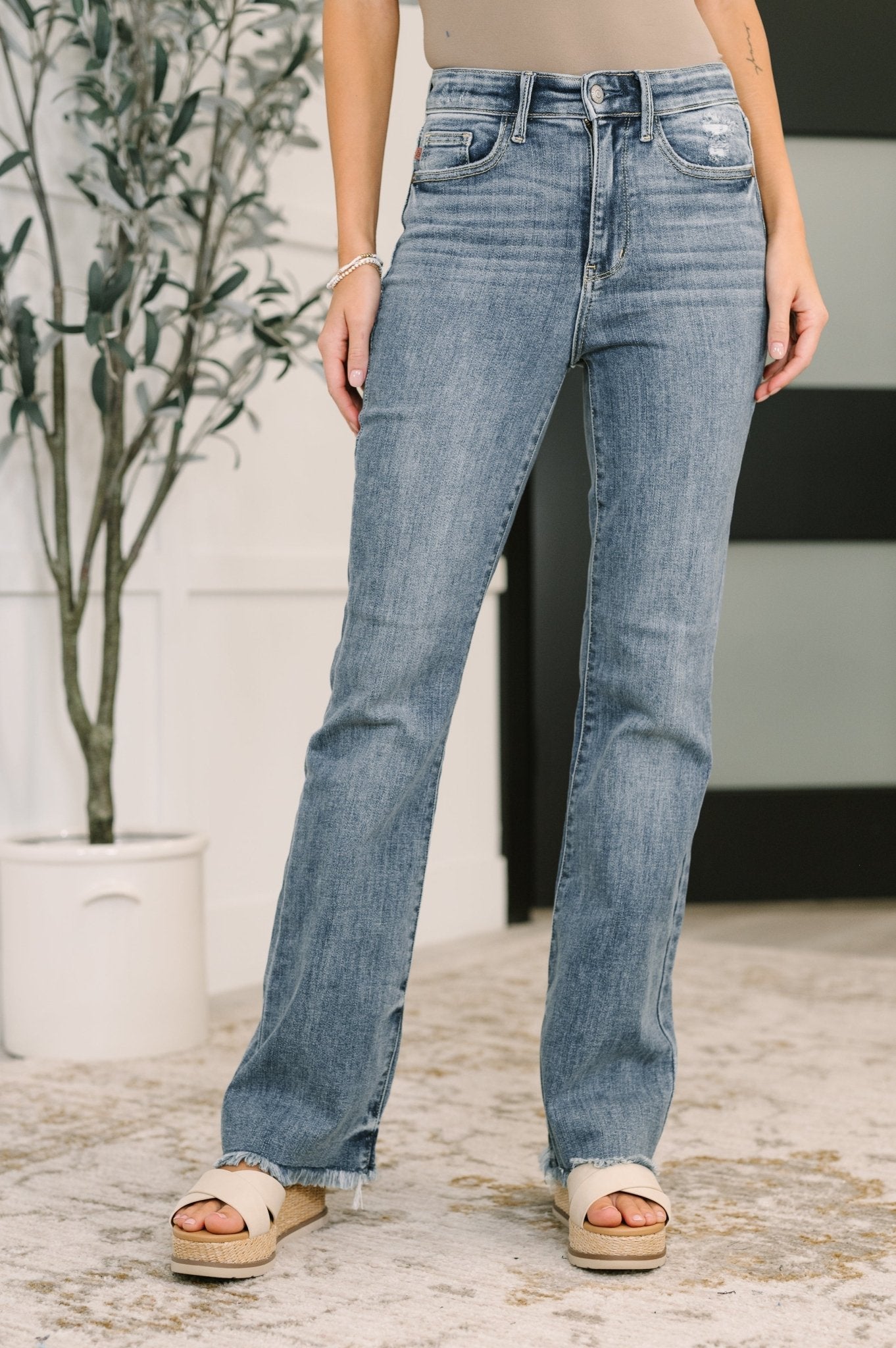 Robin High Waist Bootcut with Fray Hem - Driftwood Boutique