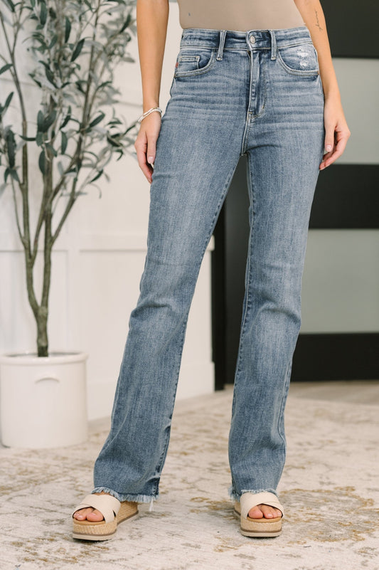 Robin High Waist Bootcut with Fray Hem - Driftwood Boutique