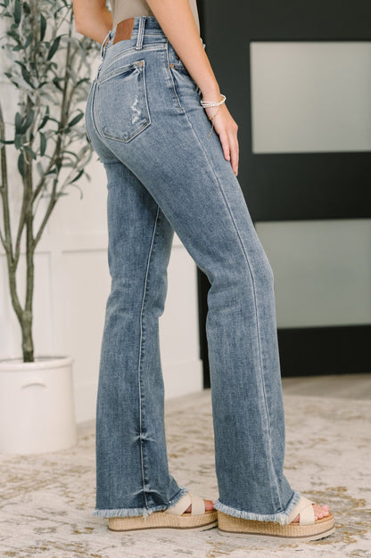 Robin High Waist Bootcut with Fray Hem - Driftwood Boutique