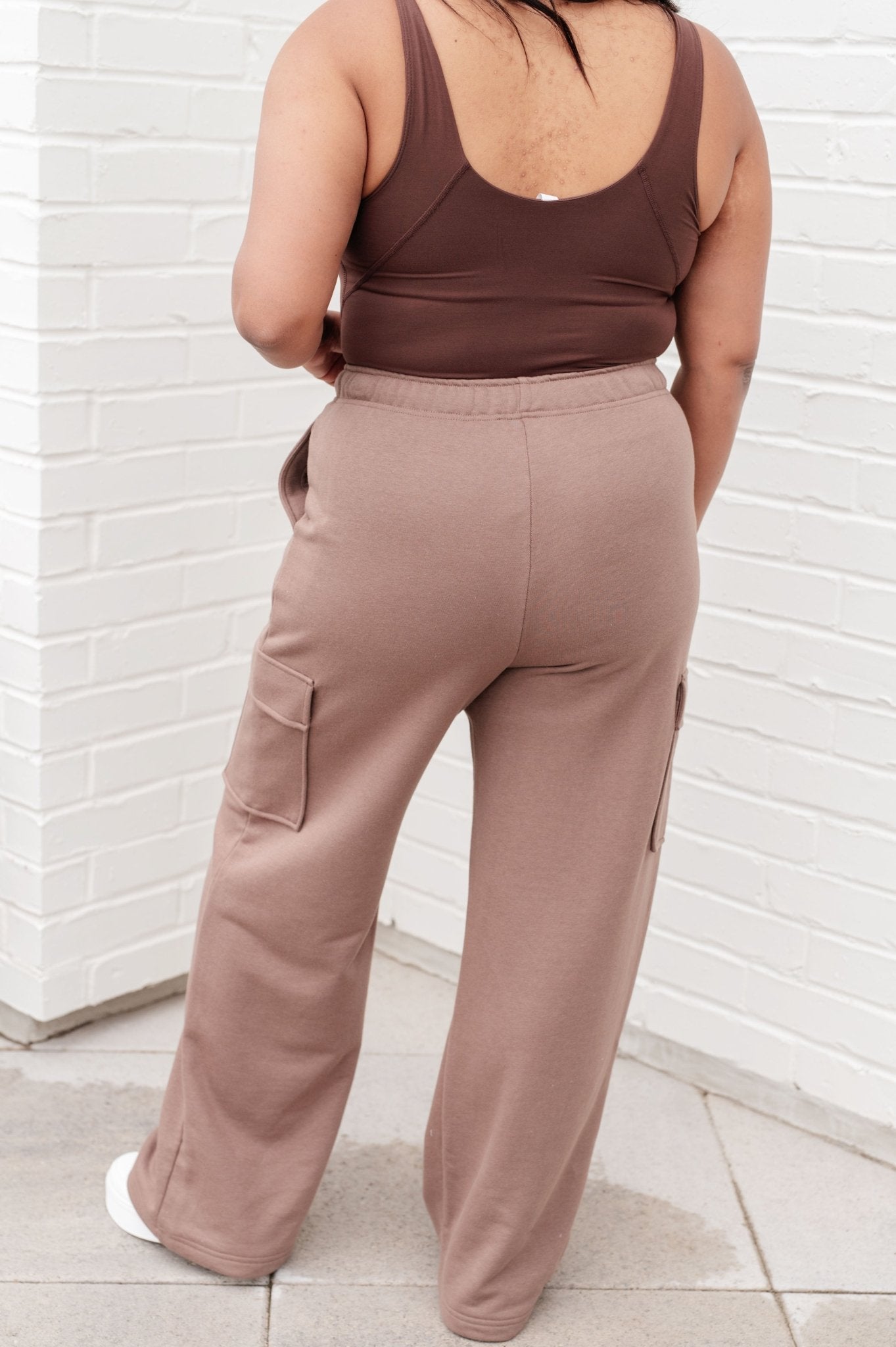 Run, Don't Walk Cargo Sweatpants in Smokey Brown - Driftwood Boutique