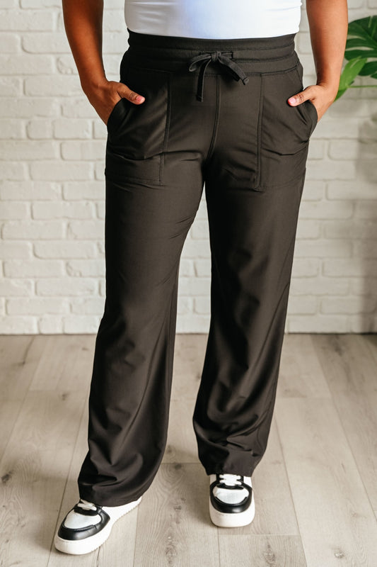 Runner's High Drawstring Joggers in Black - Driftwood Boutique